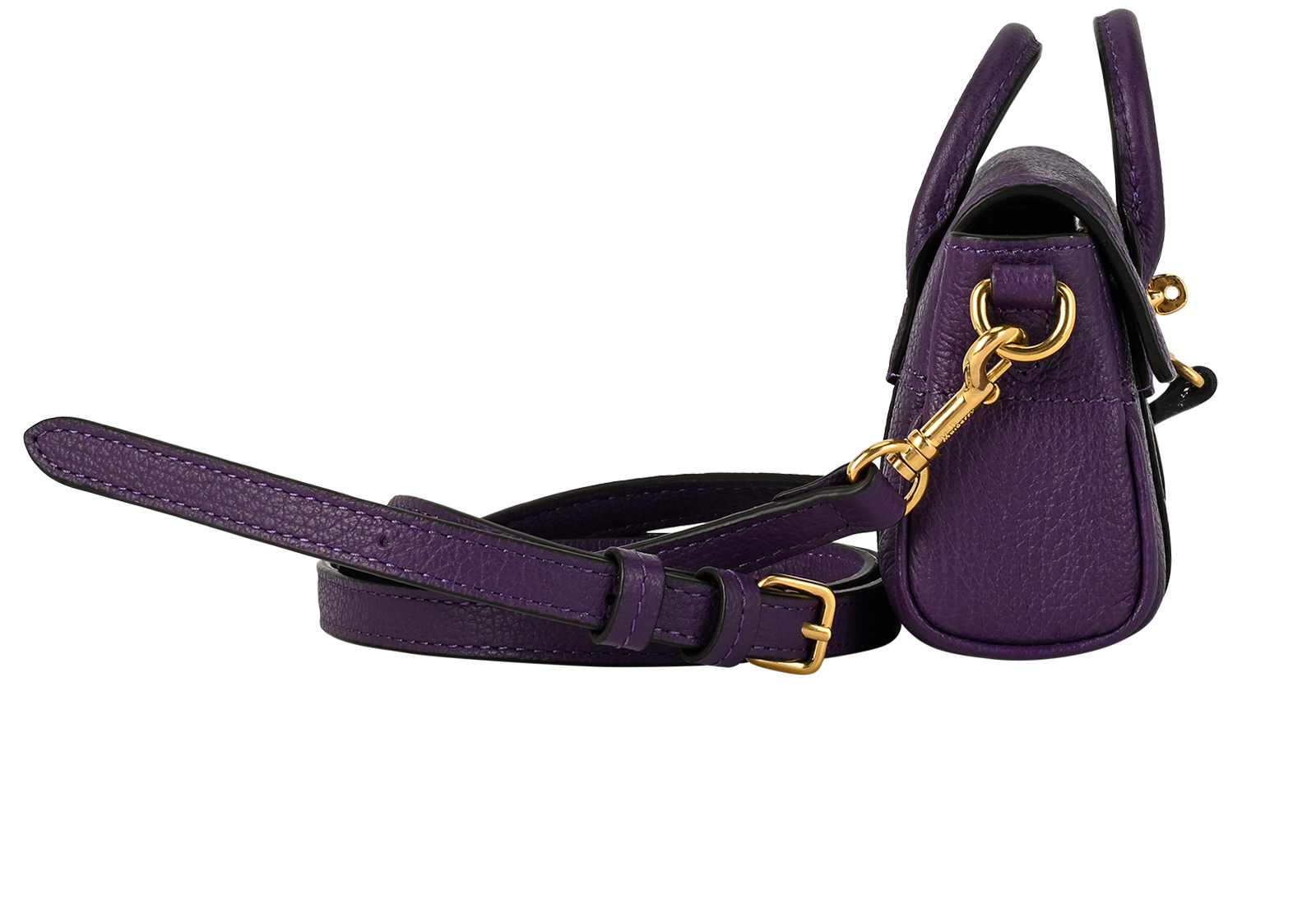 Mulberry Micro Bayswater, &pound;350, Handbags, Purple, Leather, Side view